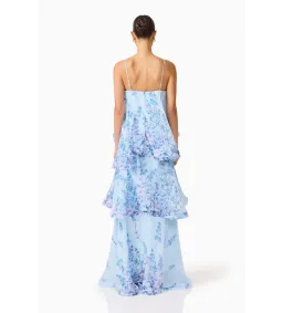 Elliat Armani Tiered Maxi Dress in Baby Blue Floral Size M/AU10 for rent on The Volte - image 3