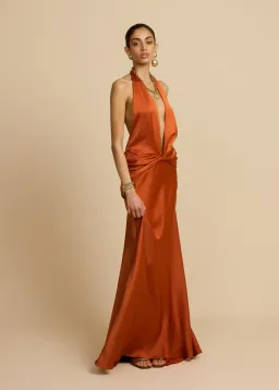 ARCINA ORI FRANCESCA DRESS METALLIC ORANGE SIZE S / 8 for rent on The Volte - image 1