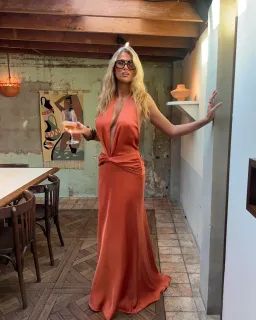 ARCINA ORI FRANCESCA DRESS METALLIC ORANGE SIZE S / 8 for rent on The Volte - image 6