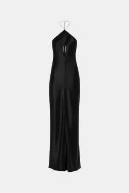 New MISHA "The Xanthe" Satin Chain Maxi Dress, Size 10 in BLACK for rent on The Volte - image 4