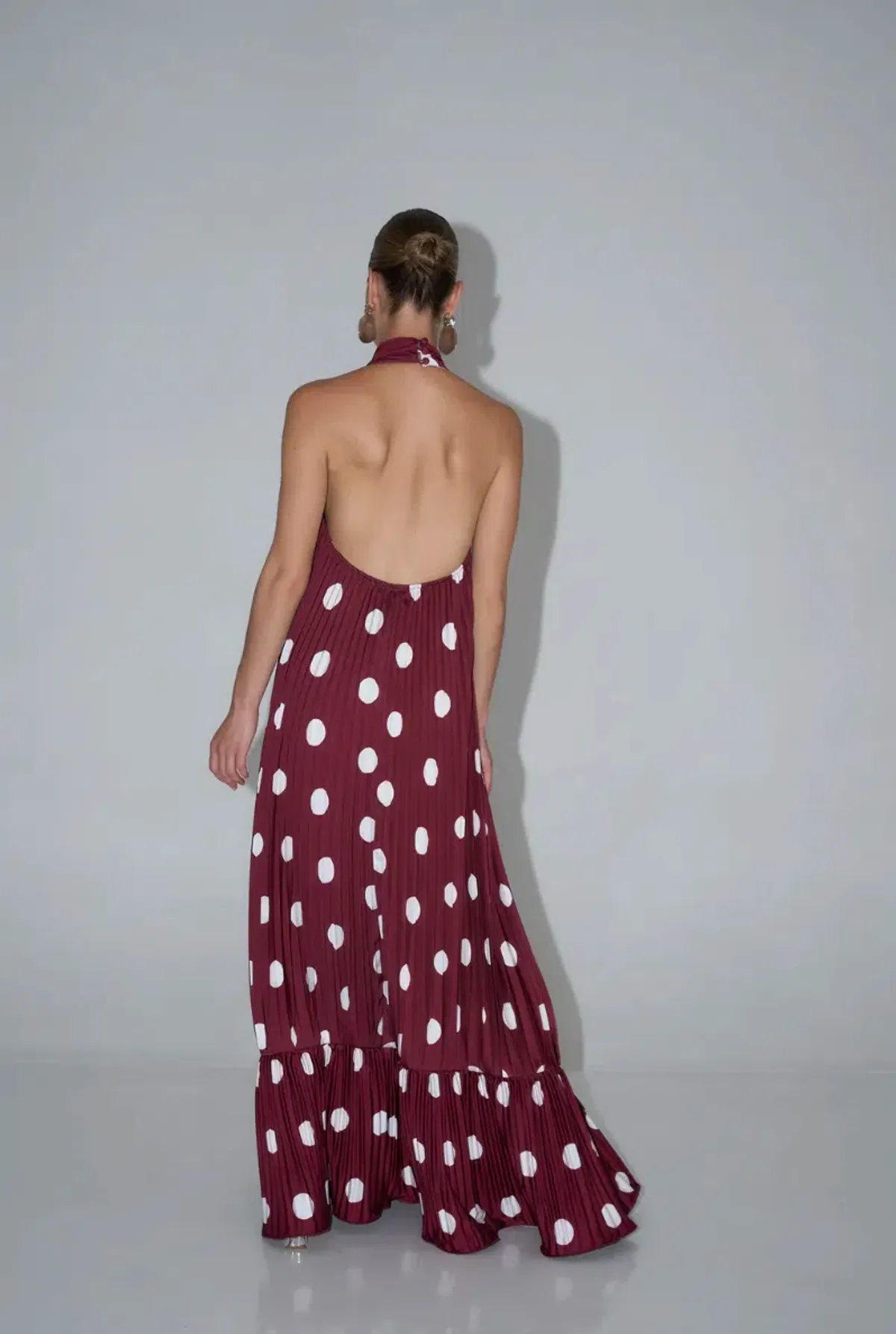 L'idee Libertie Gown - Polka Wine - size 8 - Image 1