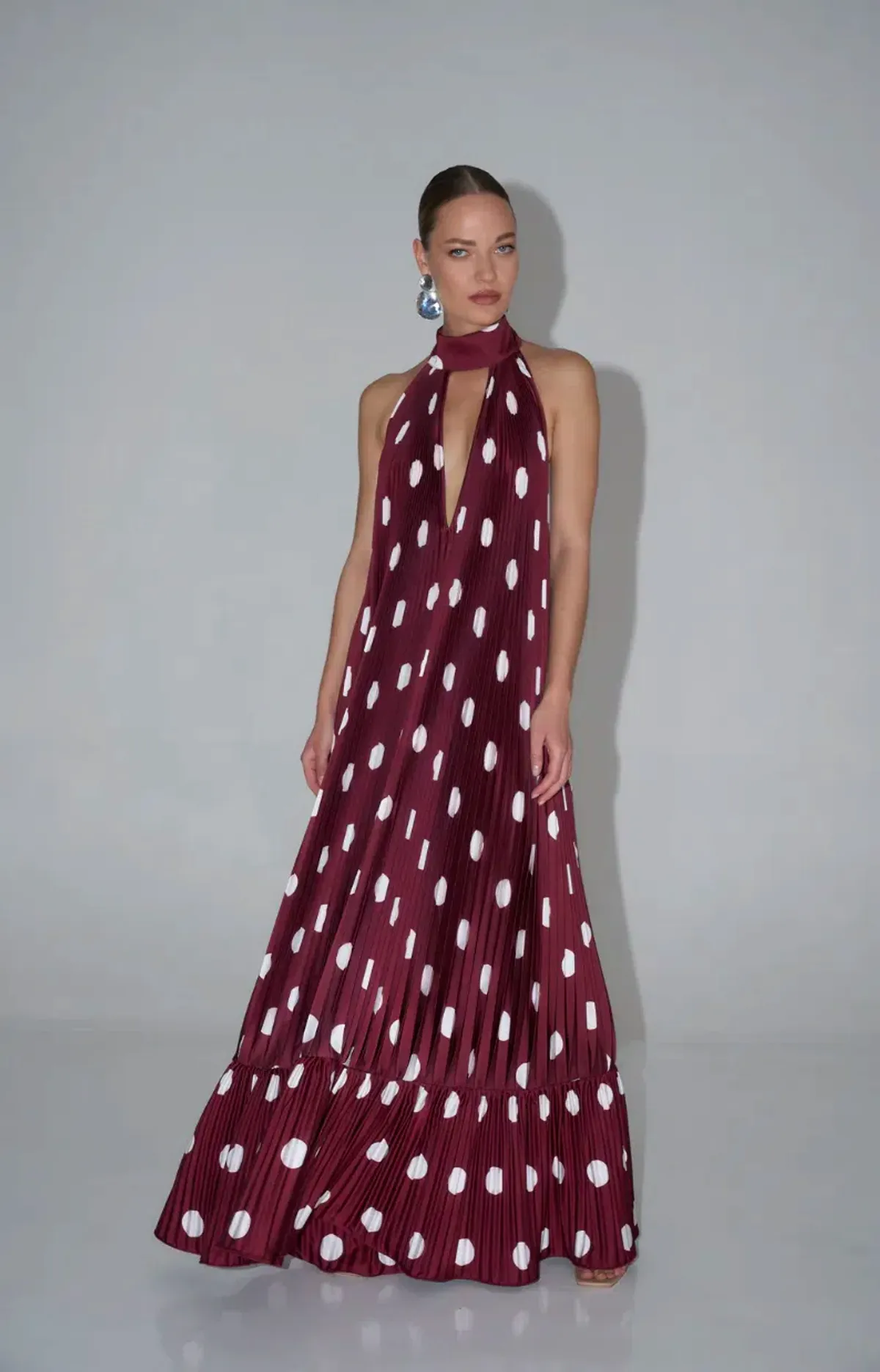 L'idee Libertie Gown - Polka Wine - size 8 - Image 4