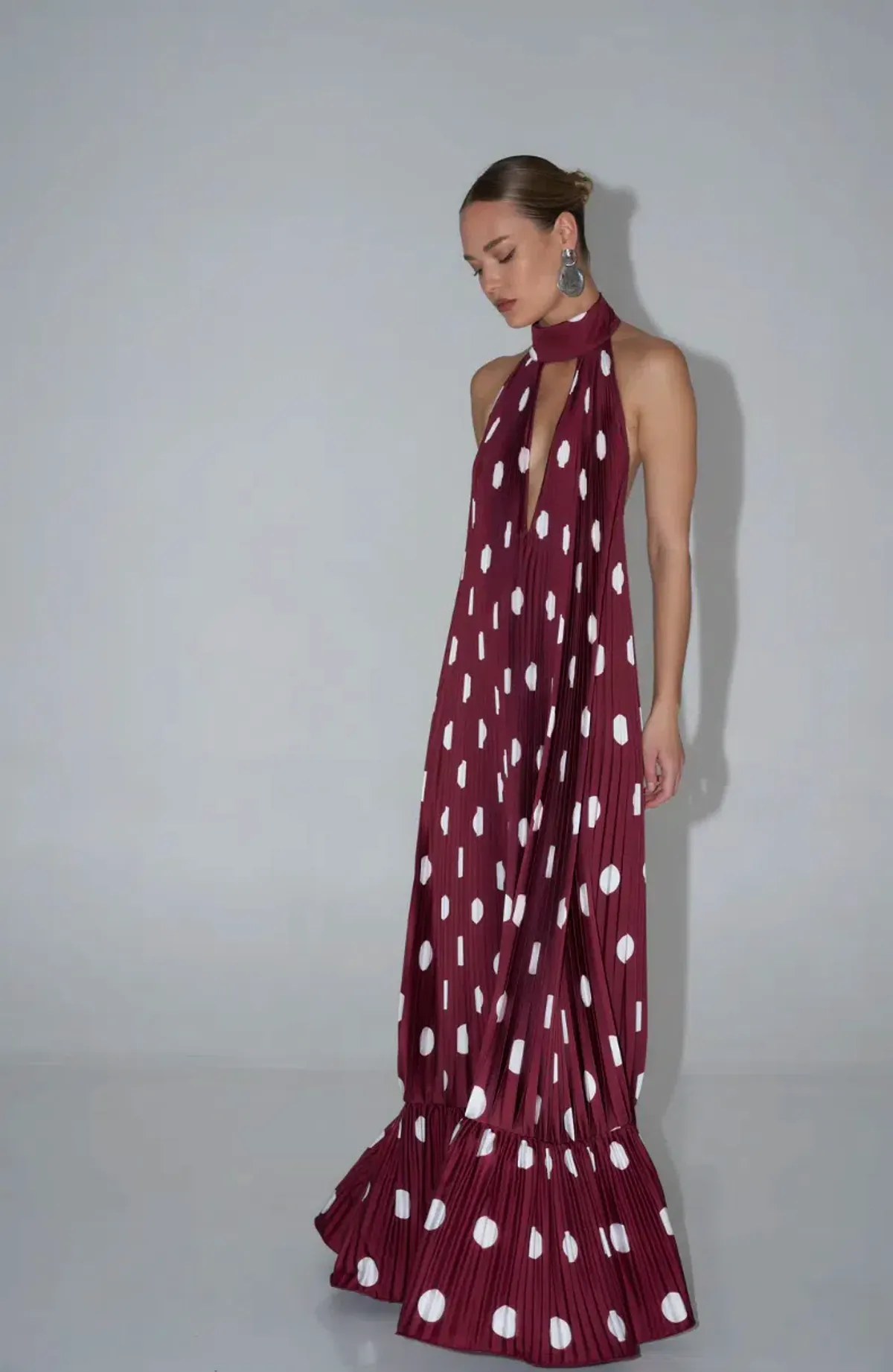 L'idee Libertie Gown - Polka Wine - size 8 - Image 2