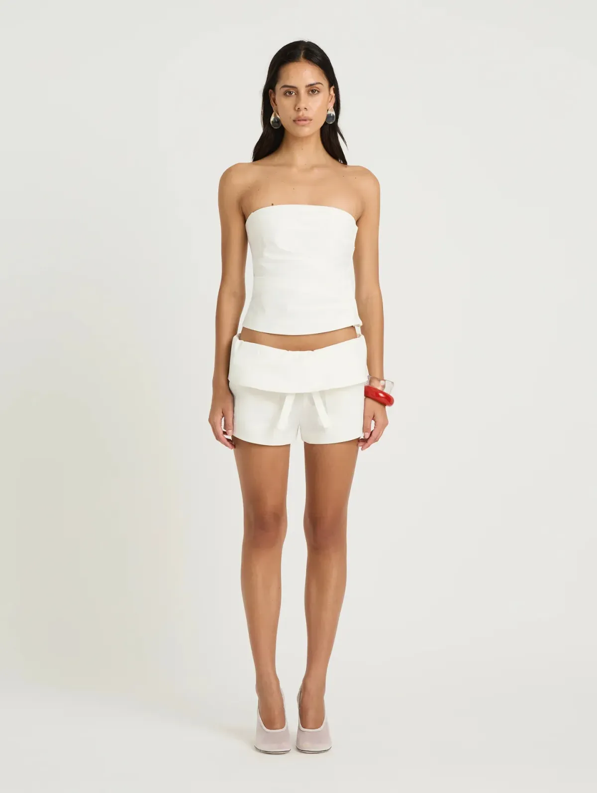 Benni Harry Folded Short & Pearl Top Set Size 8 - Image 1