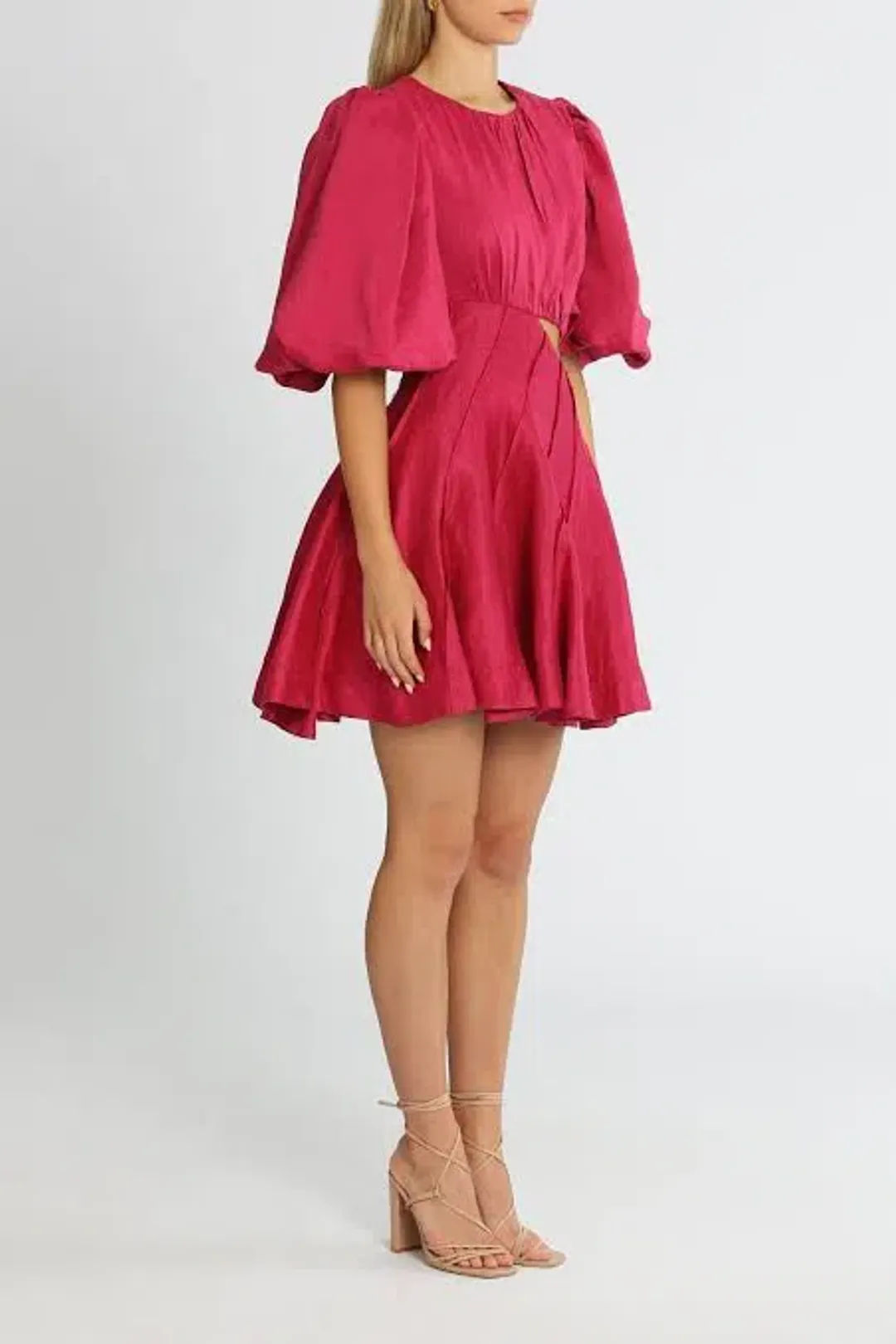 Aje asymmetrical mini dress fuschia sz 12 for rent on The Volte - main image