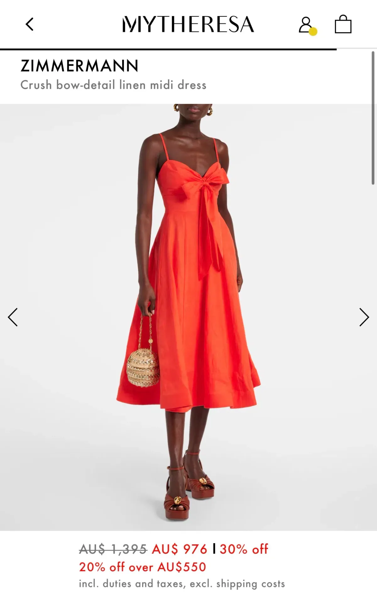 Zimmermann Crush Tie Front Midi Dress 0 - Image 3