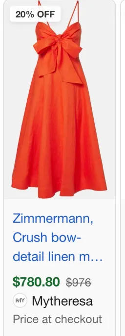 Zimmermann Crush Tie Front Midi Dress 0 for rent on The Volte - image 5