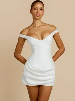 Arcina Ori Avery Mini Dress Ivory Size S / AU 8 for rent on The Volte - image 2