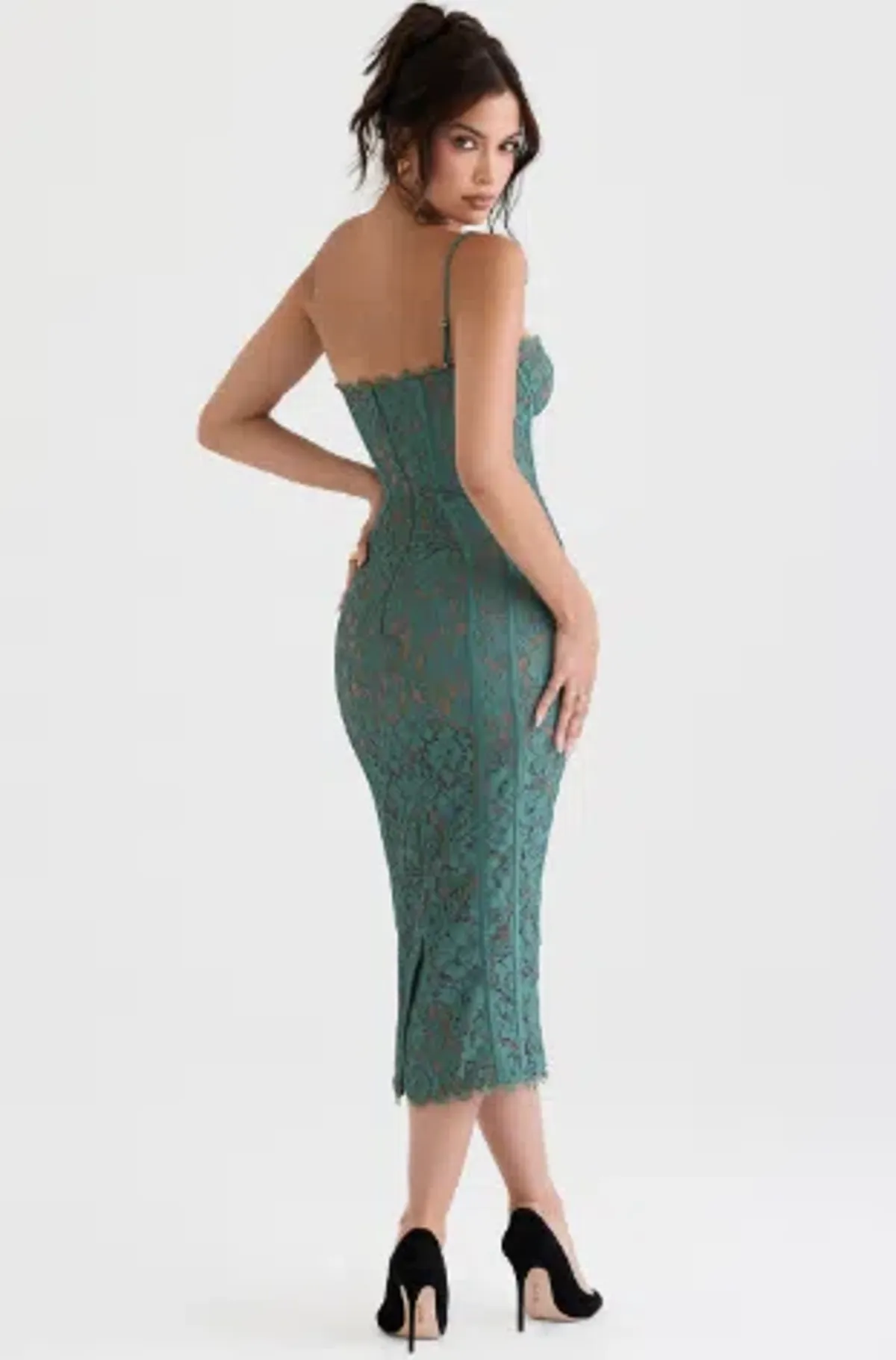 House of CB Joelle dress midi green size S plus cup - Image 3