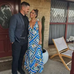 By Nicola Adoncia Tie Shoulder Maxi Dress in Azure Floral | AU 12 for rent on The Volte - image 6