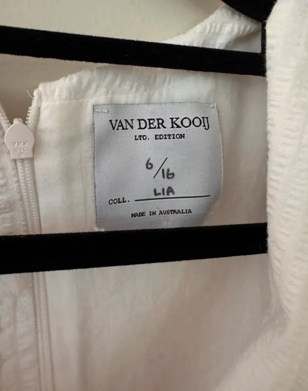 Van Der Kooij Searsucker Mini Dress White Size 0 for rent on The Volte - main image