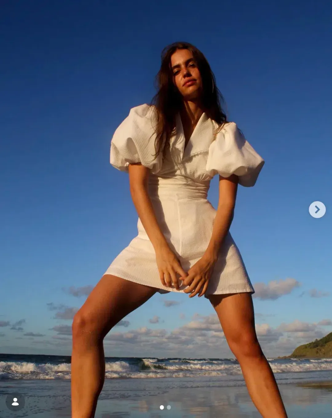 Van Der Kooij Searsucker Mini Dress White Size 0 for rent on The Volte - main image