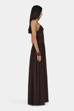 Hansen And Gretel Stephanie Maxi Dress Cedar Brown Size 8 for rent on The Volte - image 4