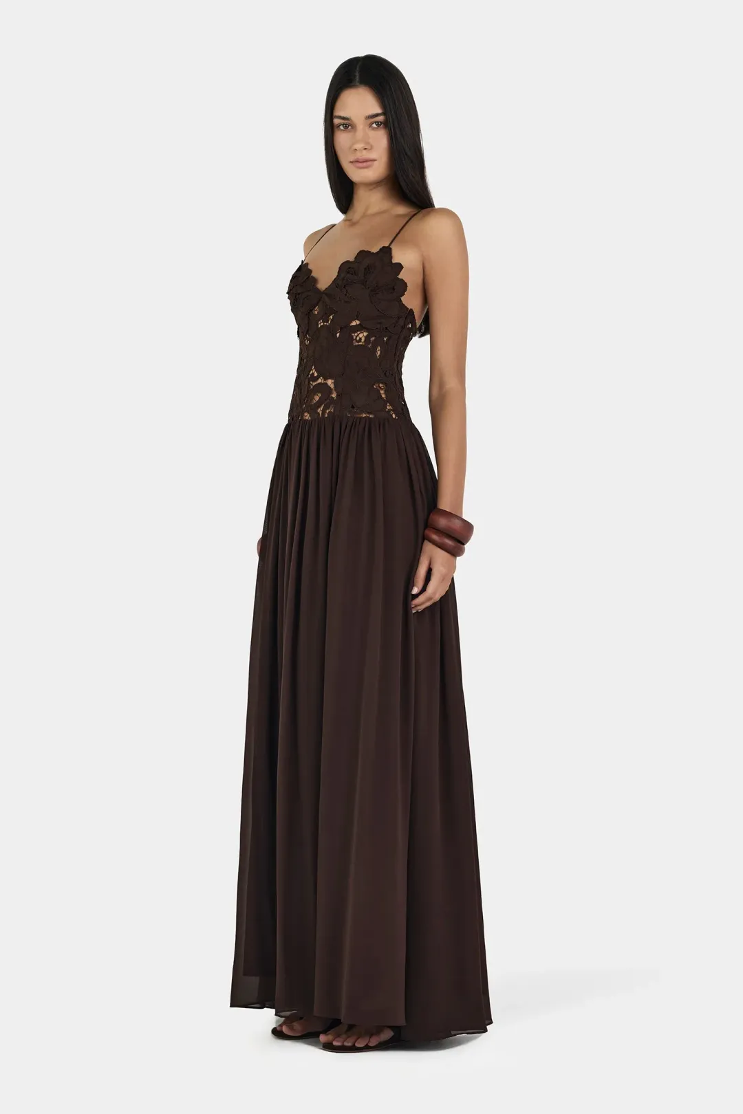 Hansen And Gretel Stephanie Maxi Dress Cedar Brown Size 8 for rent on The Volte - main image