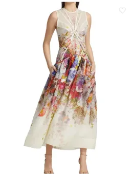 Zimmermann Prima Panelled Midi Dress Print Floral Size 1 / Au 10 for rent on The Volte - image 4