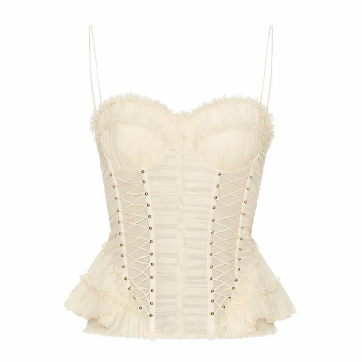 ZIMMERMAN REBELLION FRAYED CORSET - Image 1