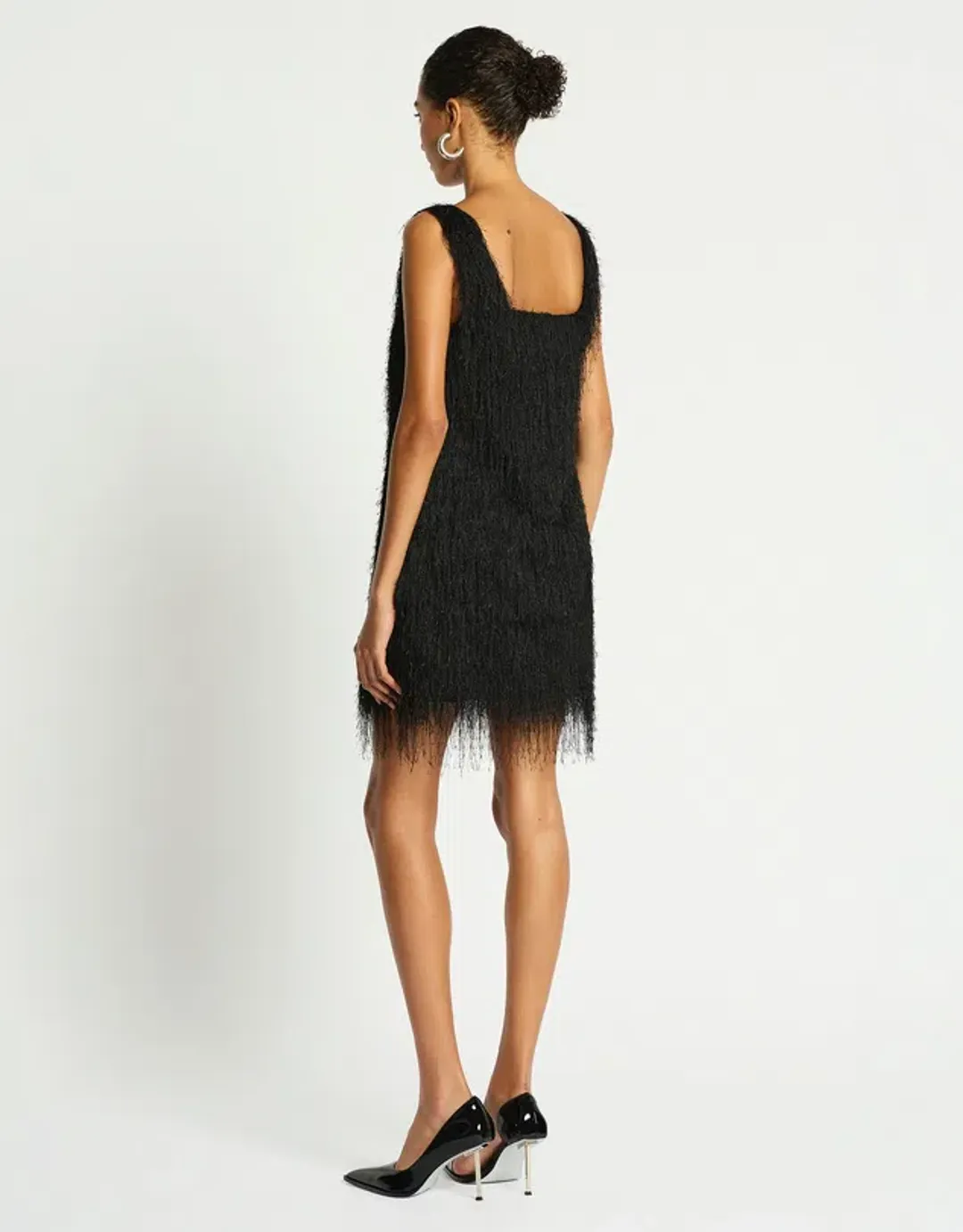 New SASS & BIDE “Dolce” Fringe Mini Dress – Black Size 6 AU for rent on The Volte - main image