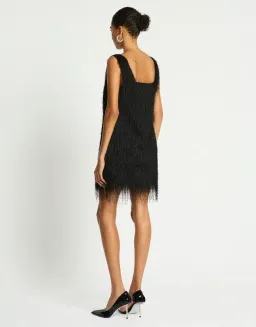 New SASS & BIDE “Dolce” Fringe Mini Dress – Black Size 6 AU for rent on The Volte - image 3