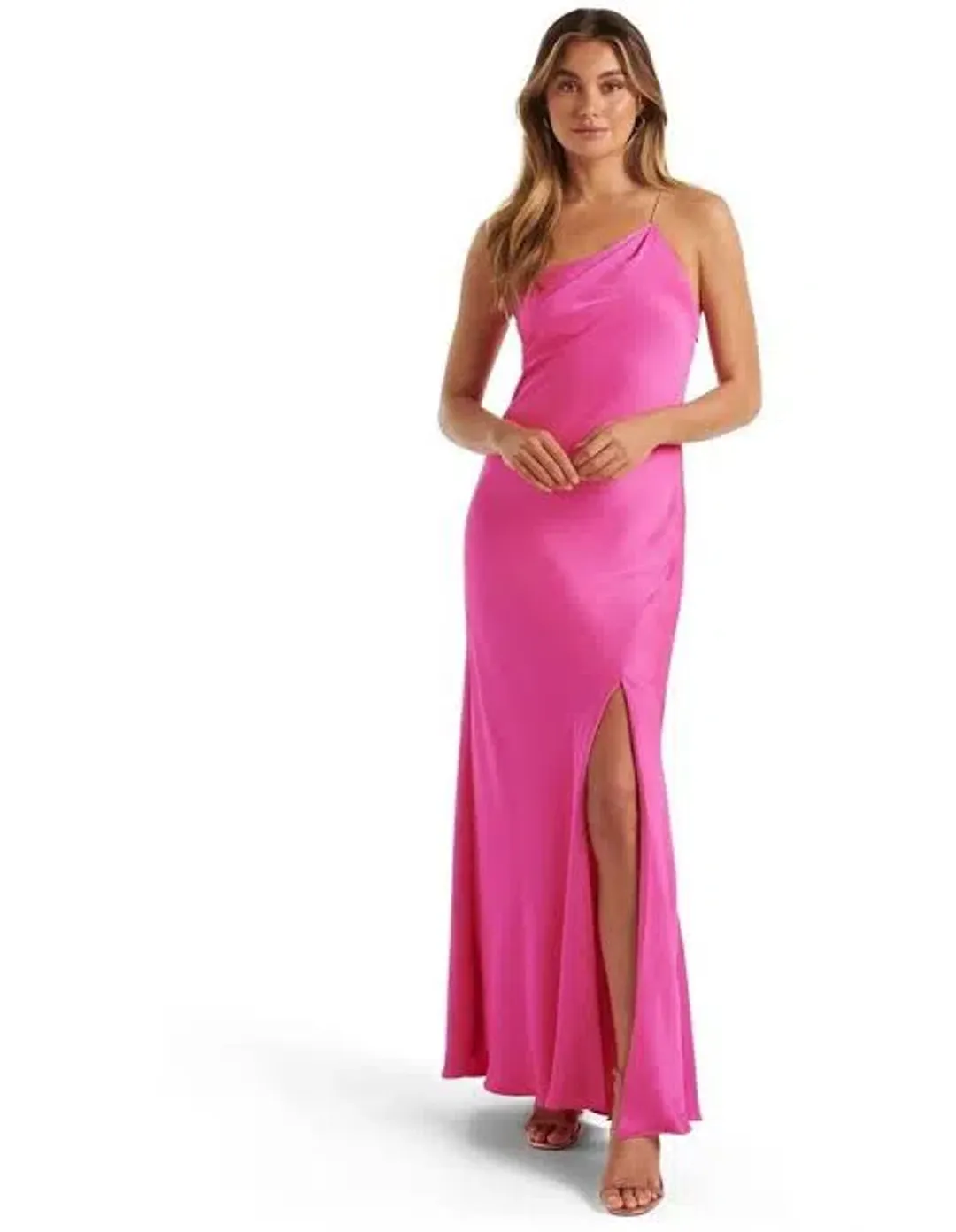 Forever New Aurelia Asymmetrical Chain Detail Maxi Dress in Pink for rent on The Volte - main image