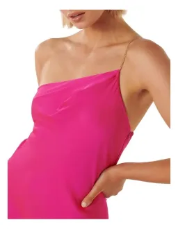 Forever New Aurelia Asymmetrical Chain Detail Maxi Dress in Pink for rent on The Volte - image 5