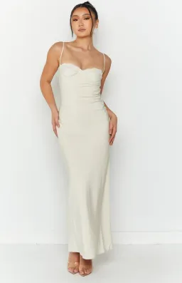 Beginning Boutique Mariana Cream Lace Bust Midi Dress for rent on The Volte - image 3