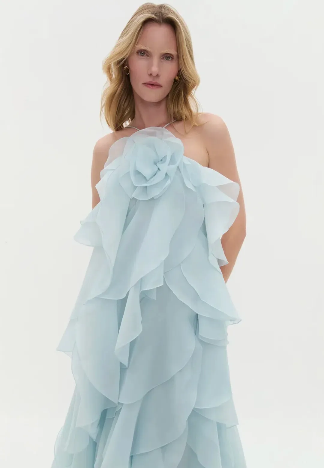 AJE Pandorea Layered Maxi Dress – Silver Blue- size 12 for rent on The Volte - main image