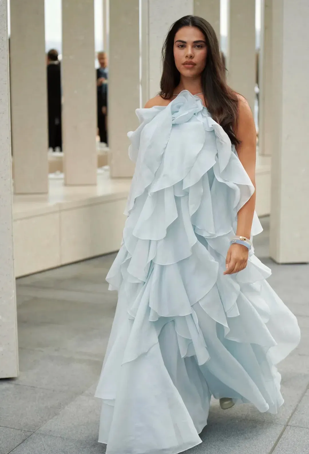 AJE Pandorea Layered Maxi Dress – Silver Blue- size 12 for rent on The Volte - main image