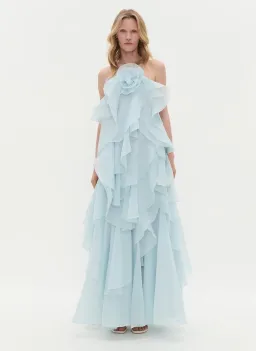 AJE Pandorea Layered Maxi Dress – Silver Blue- size 12 for rent on The Volte - image 2