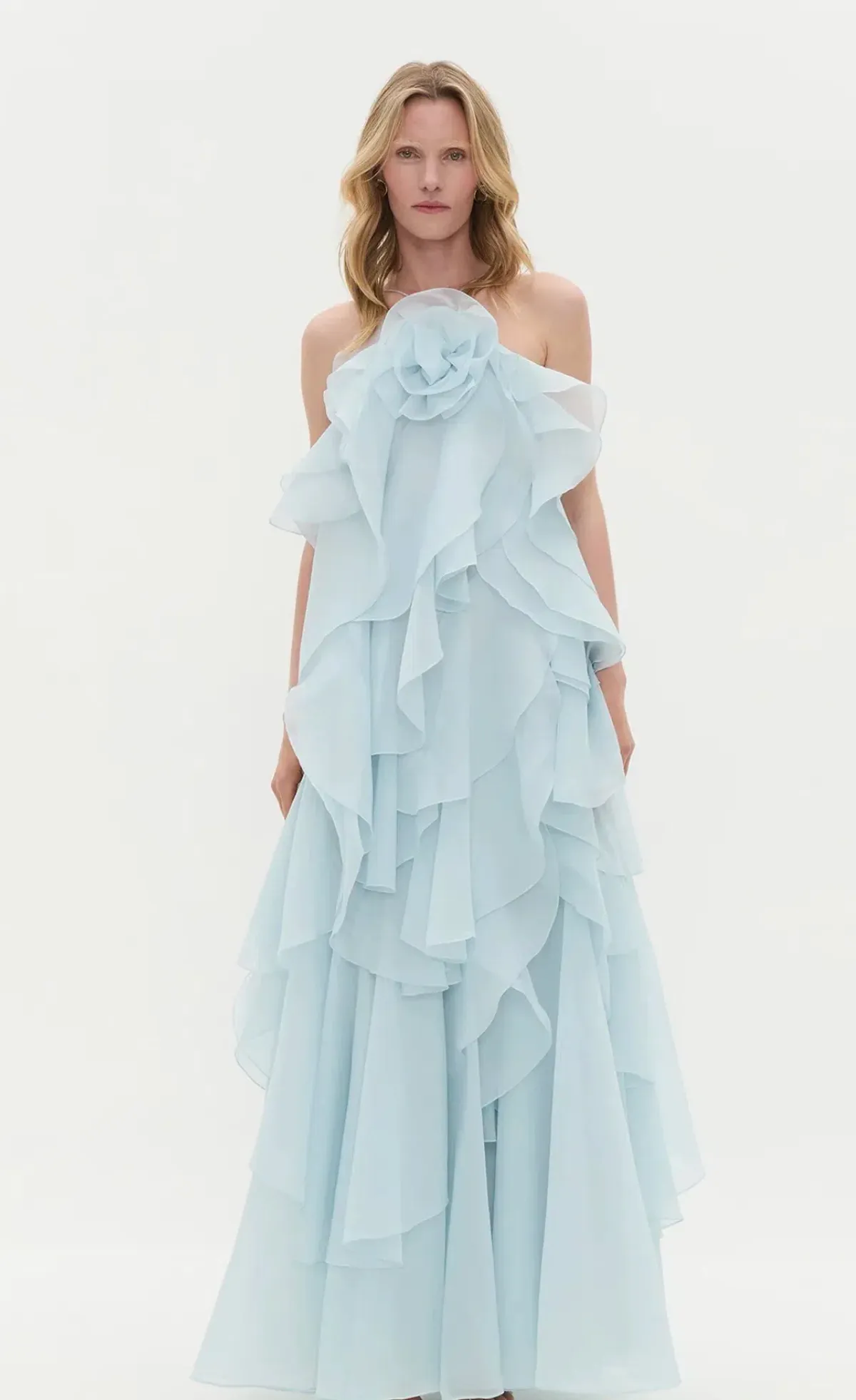 AJE Pandorea Layered Maxi Dress – Silver Blue- size 12 for rent on The Volte - main image