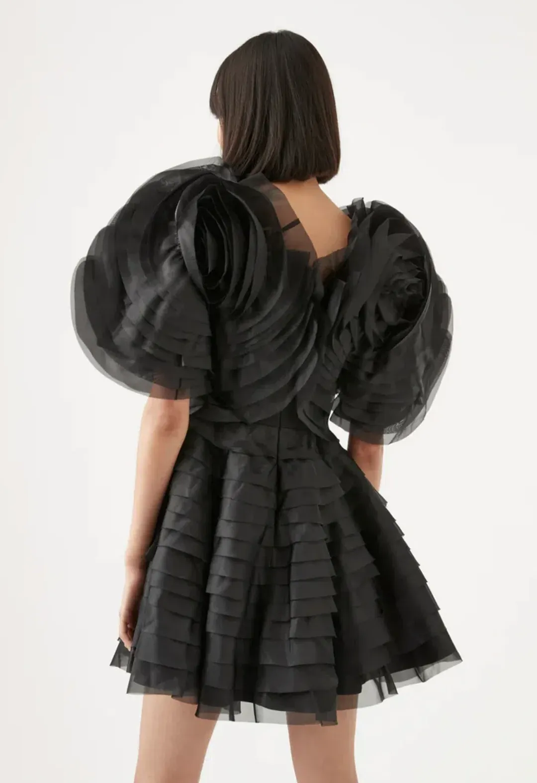 AJE Amour Ruffle Mini Dress- Black AU6 for rent on The Volte - main image