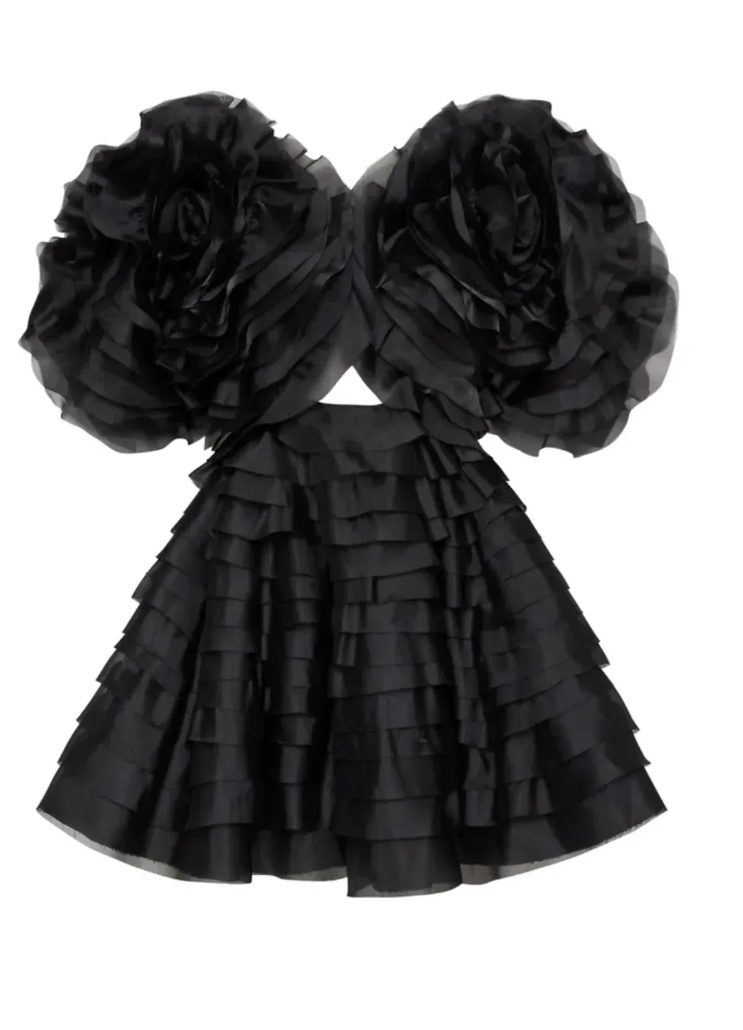 AJE Amour Ruffle Mini Dress- Black AU6 for rent on The Volte - main image