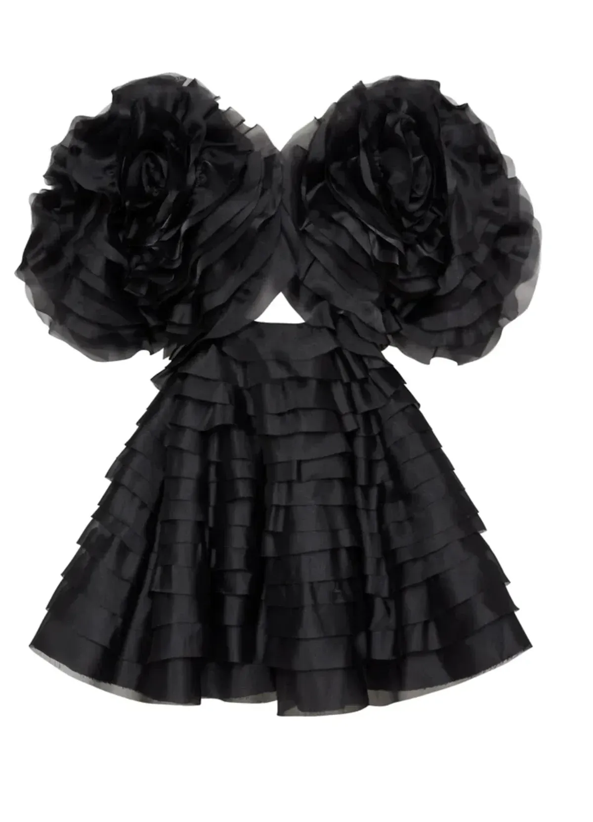 AJE Amour Ruffle Mini Dress- Black AU6 for rent on The Volte - main image
