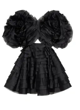 AJE Amour Ruffle Mini Dress- Black AU6 for rent on The Volte - image 1