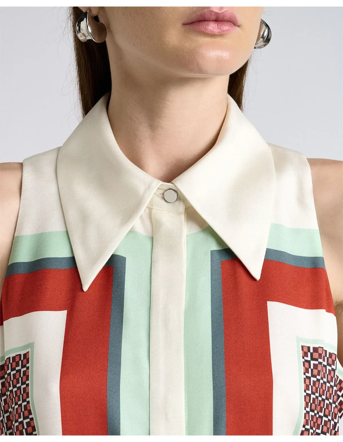 Cue Geo Tile Sleeveless Top Multi Size 8 - Image 3