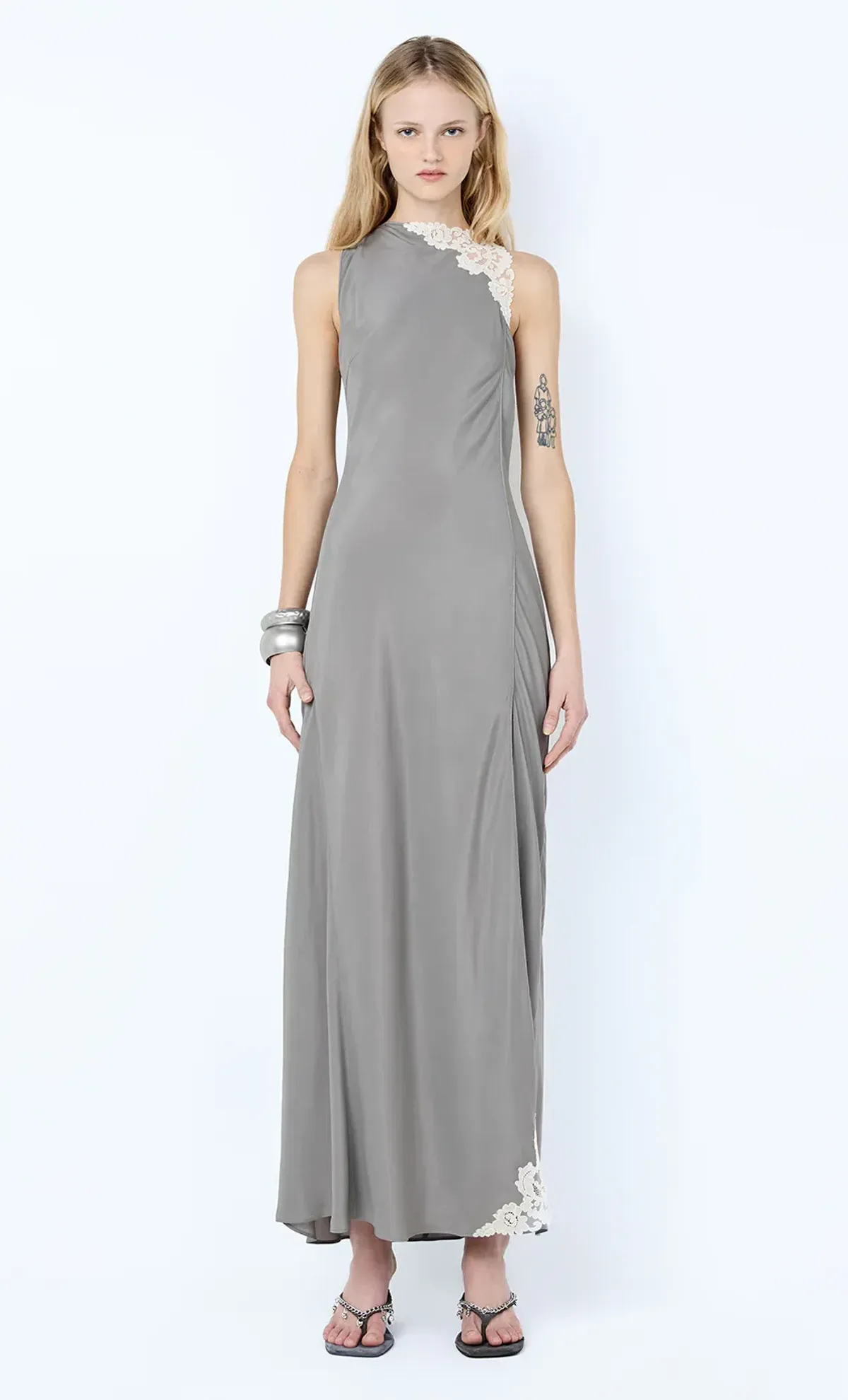 Bec and Bridge Chateau Split Maxi Dress in Slate Grey Size 8 - Image 1