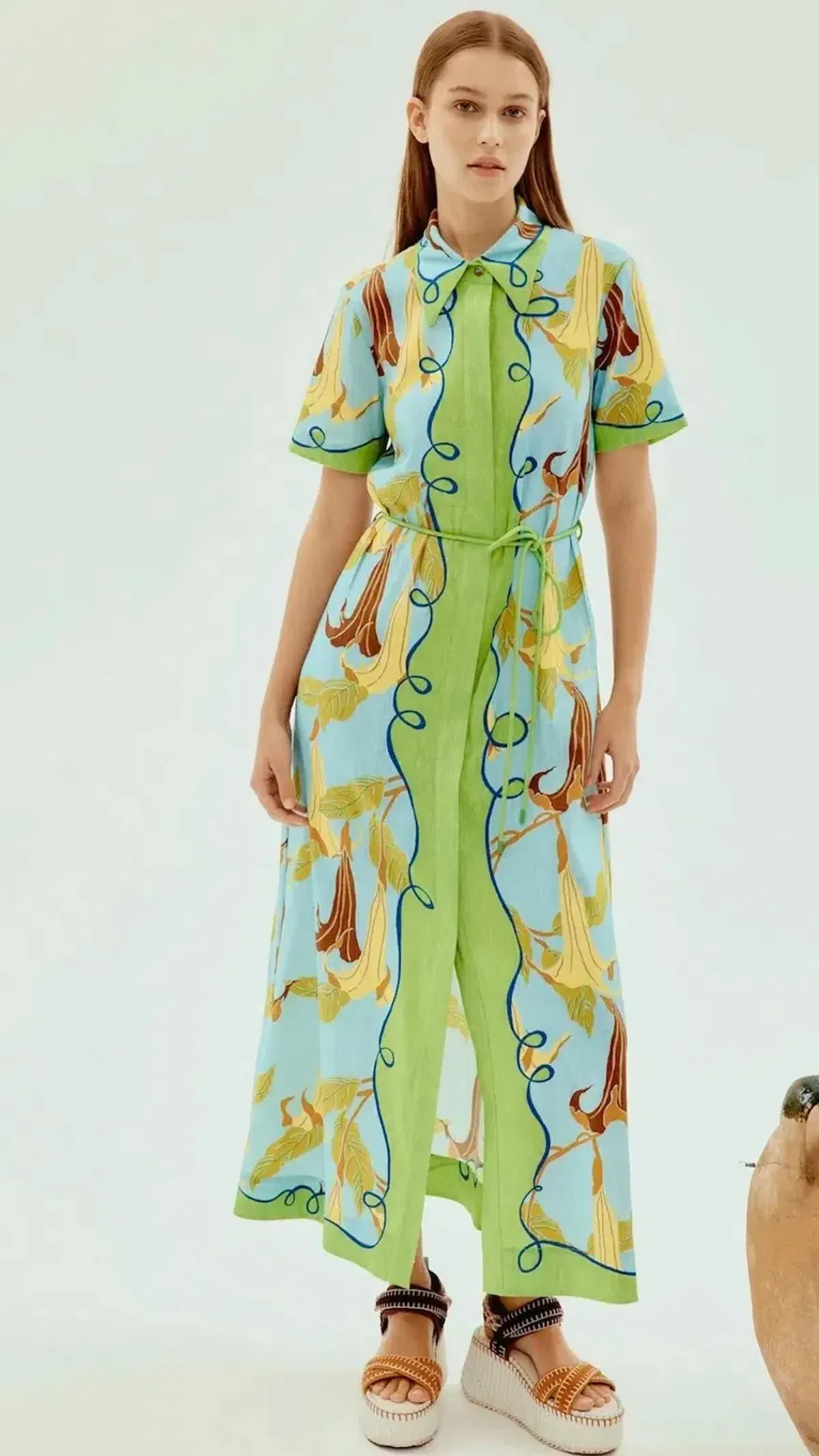 Alemais Rafaela Midi Shirtdress s.16 Green & Blue Dress - Image 1