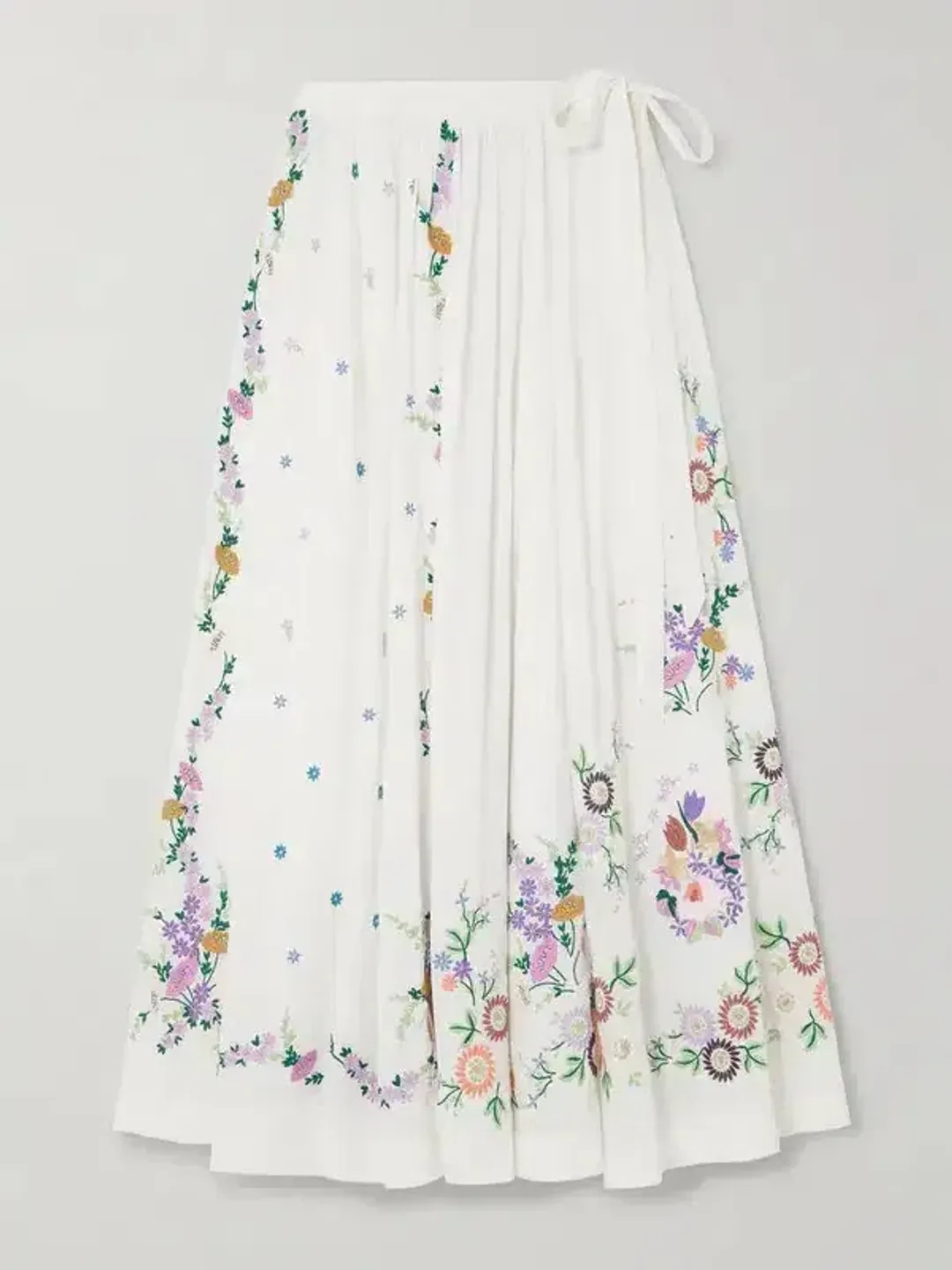 ALEMAIS Willa Embroidered Blouse and Midi Skirt Set White Floral Size 10 AU for rent on The Volte - main image