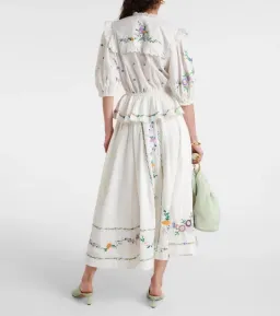 ALEMAIS Willa Embroidered Blouse and Midi Skirt Set White Floral Size 10 AU for rent on The Volte - image 9
