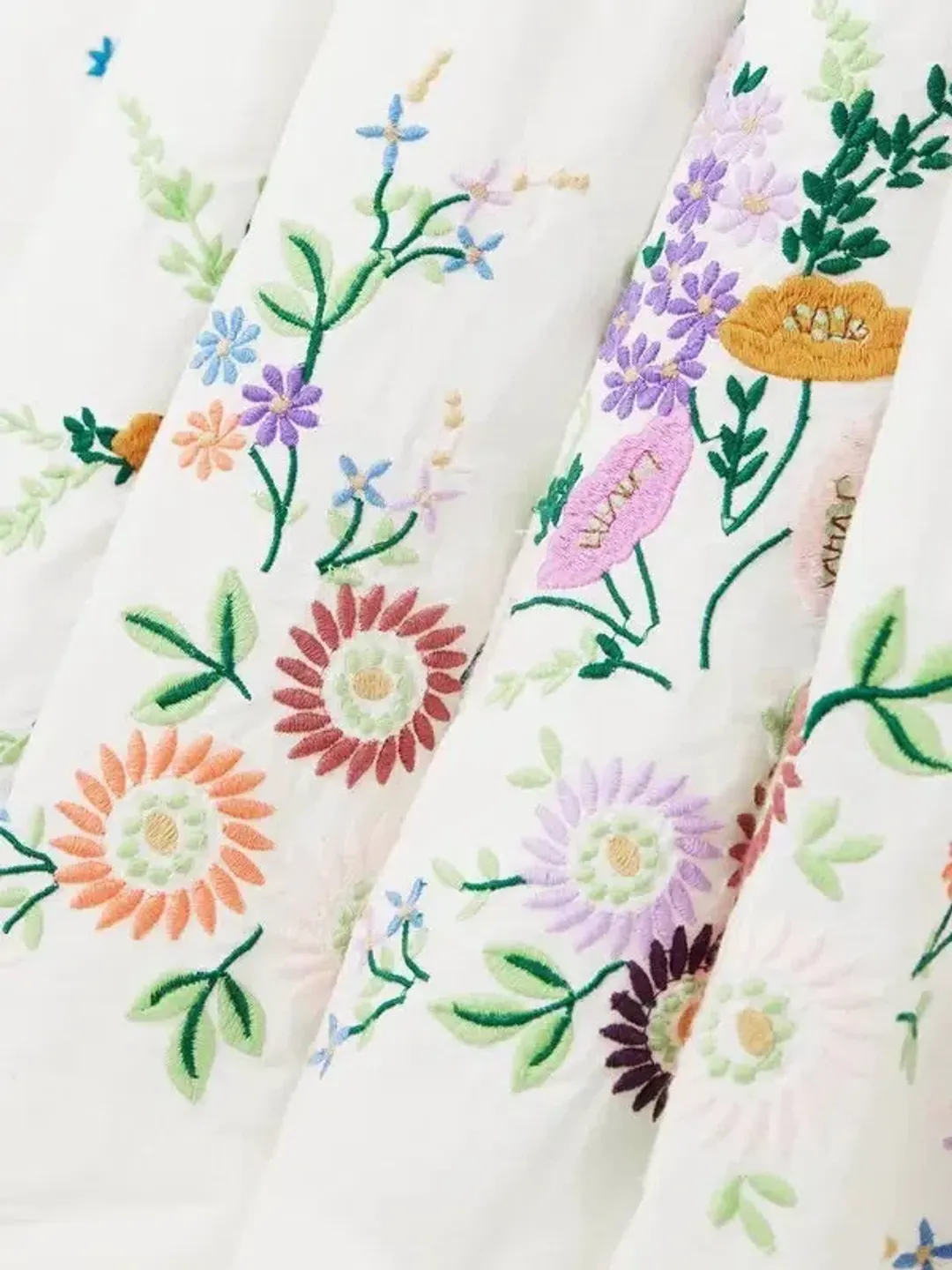 ALEMAIS Willa Embroidered Blouse and Midi Skirt Set White Floral Size 10 AU for rent on The Volte - main image