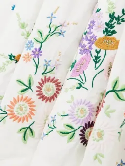 ALEMAIS Willa Embroidered Blouse and Midi Skirt Set White Floral Size 10 AU for rent on The Volte - image 6