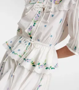ALEMAIS Willa Embroidered Blouse and Midi Skirt Set White Floral Size 10 AU for rent on The Volte - image 7