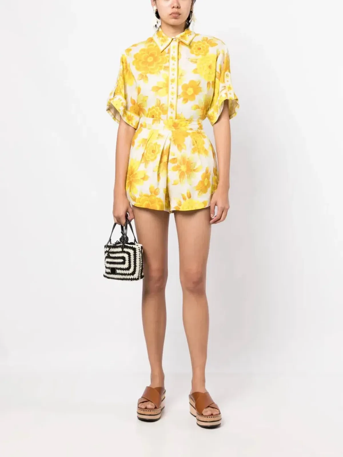Alemais Sonny Oversized Shirt and Shorts Set Floral Lemon Size 8 - Image 18