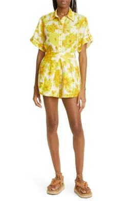 Alemais Sonny Oversized Shirt and Shorts Set Floral Lemon Size 8 for rent on The Volte - image 5