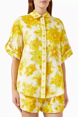 Alemais Sonny Oversized Shirt and Shorts Set Floral Lemon Size 8 for rent on The Volte - image 10