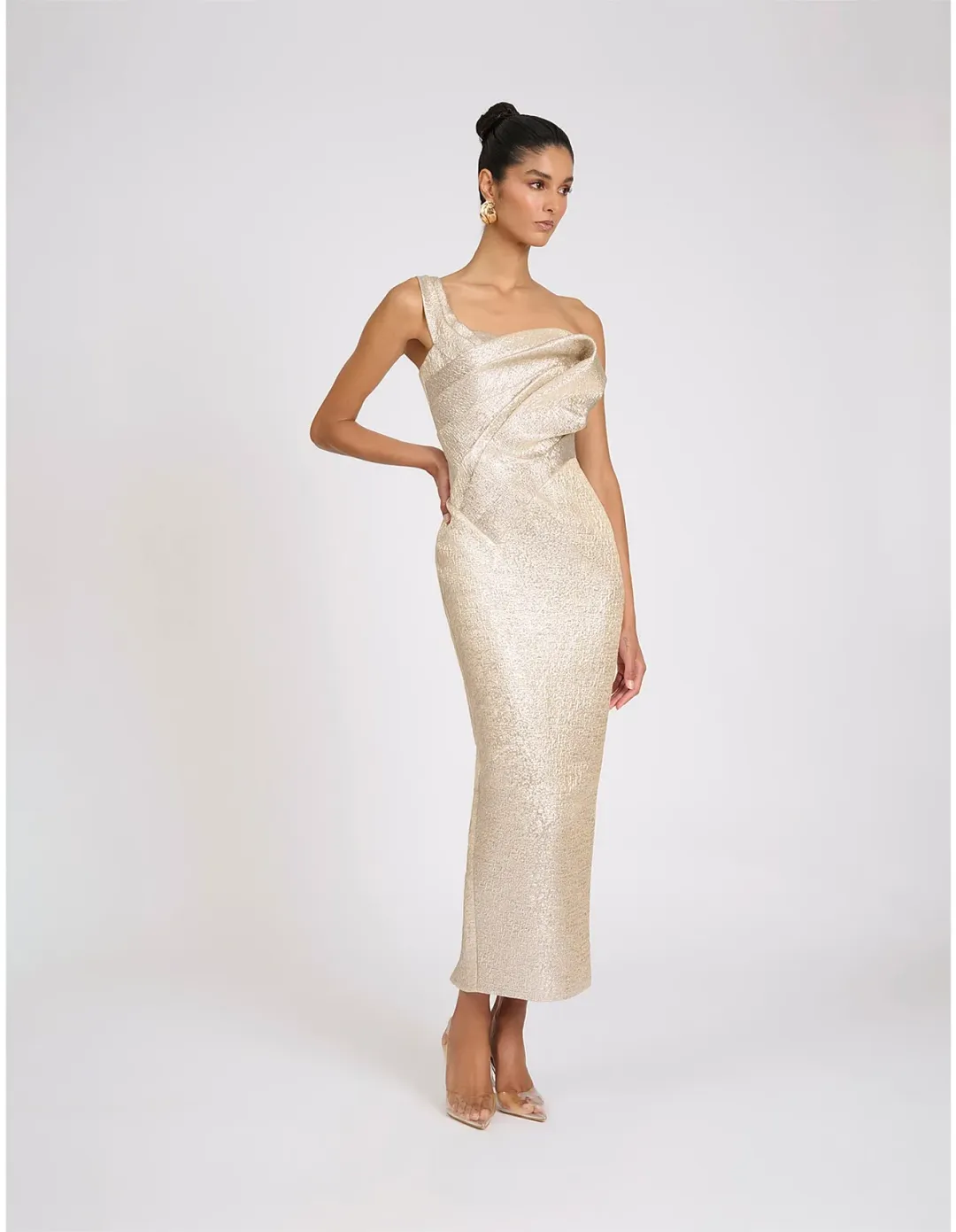 Eliya The Label Rose Dress Gold Size 8 for rent on The Volte - main image