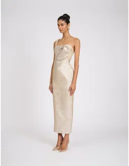 Eliya The Label Rose Dress Gold Size 8 for rent on The Volte - image 4