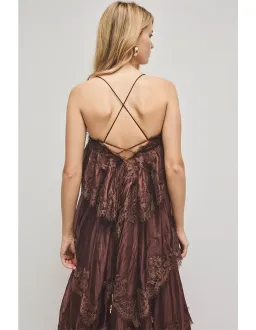 Aje Ophelia Lace Gown Brown Size 10 for rent on The Volte - image 4