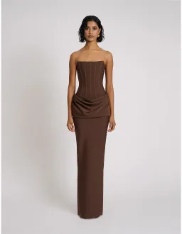 Eliya The Label Hilda Gown Brown Size 10 for rent on The Volte - image 1