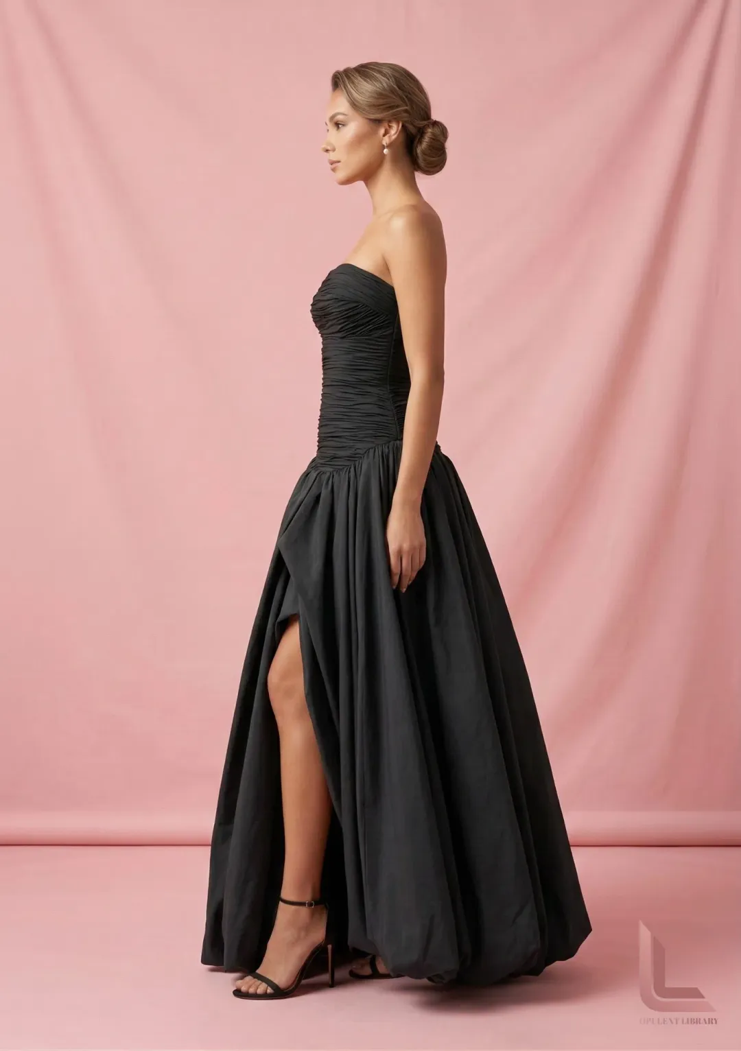 Aje Violetta Bubble Hem Maxi Dress BLACK for rent on The Volte - main image