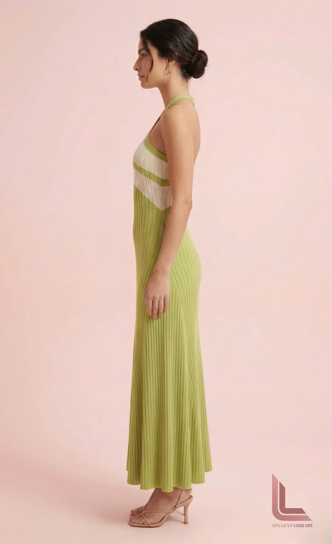 St Mrlo Women's Chevron Midi Dress - Mint Green for rent on The Volte - main image